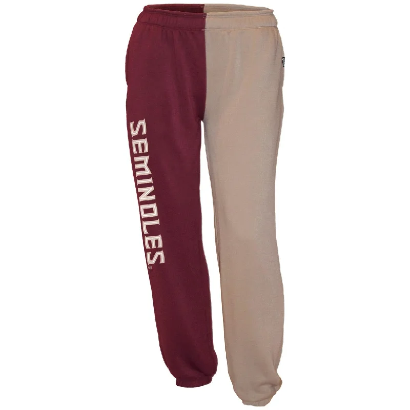 Hype & Vice Women's Seminoles Colorblock Pant - Garnet/Gold Cozy Maternity Pants