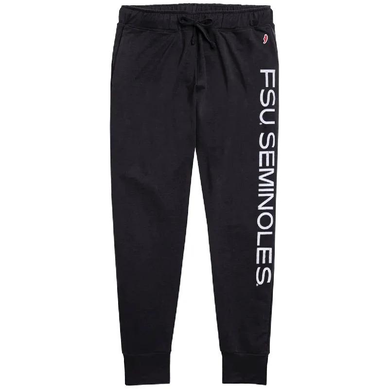 League Women's FSU Seminoles Tri-blend Jogger Pant - Black Casual Track Pants