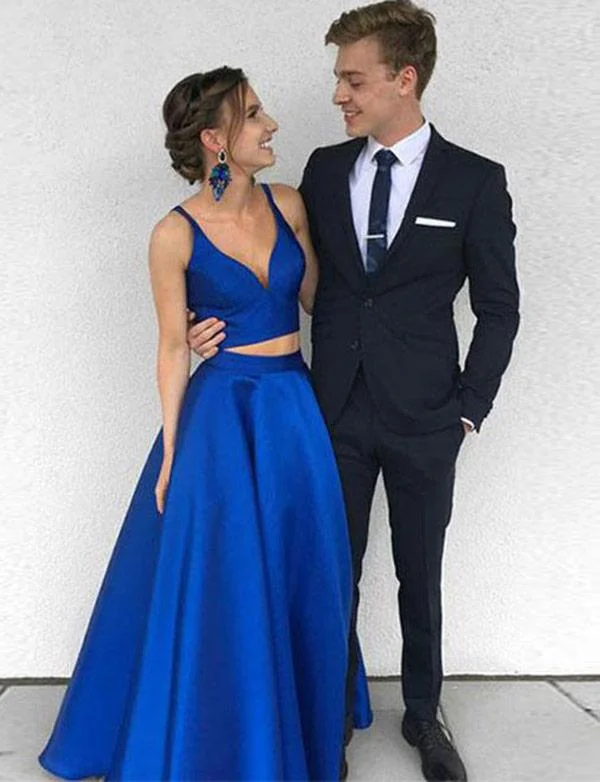 Two Pieces Royal Blue Prom Dresses, Evening Gown, Graduation School Party Dress, Winter Formal Dress Tunics Travel practical Two Pieces Royal Blue Prom Dresses, Evening Gown, Graduation School Party Dress, Winter Formal Dress Tunics Travel practical