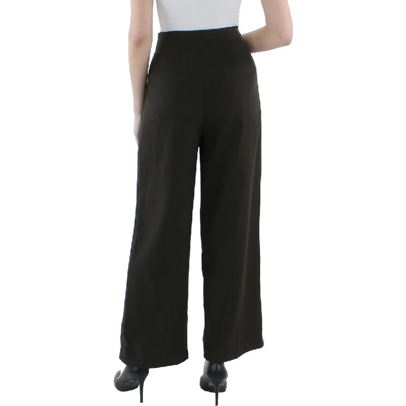 Sage The Label Womens Marielle Pleated Wide Leg High-Waist Pants Elegant Wool Trousers