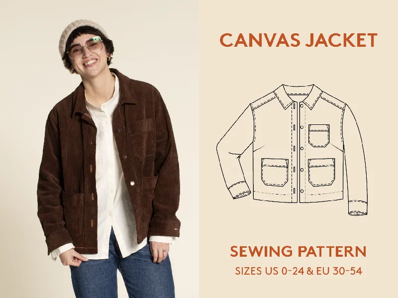 Canvas Jacket - Sewing Pattern | Wardrobe By Me Notch Collar Jacket Peter Pan Collar Jacket Cowl Neck Jacket Canvas Jacket - Sewing Pattern | Wardrobe By Me Notch Collar Jacket Peter Pan Collar Jacket Cowl Neck Jacket