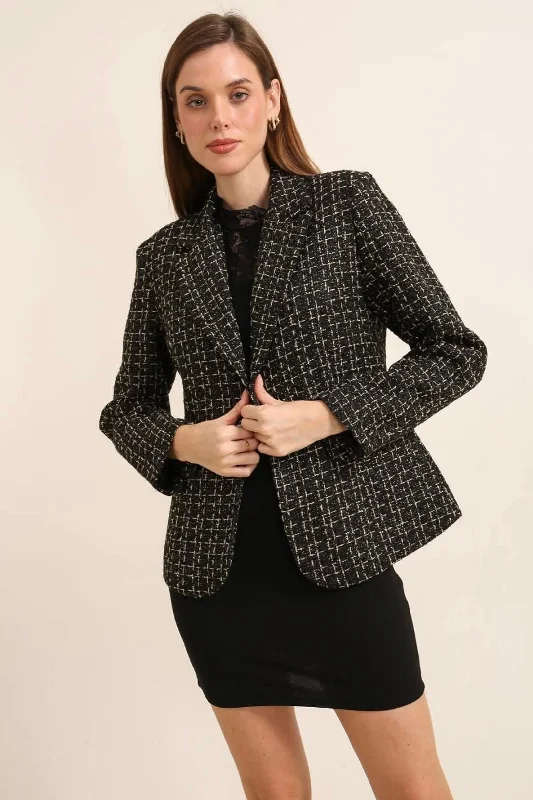 Tweed blazer with gold thread Women's Patchwork Suit