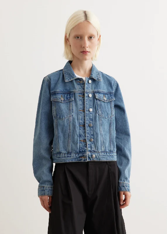 Zipper Denim Jacket Faux Fur Jacket Real Fur Jacket Shearling Jacket