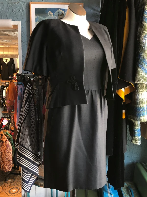 60s Patricia Feeney Blk Dress w/Blazer         w31 Summer Women's Jacket