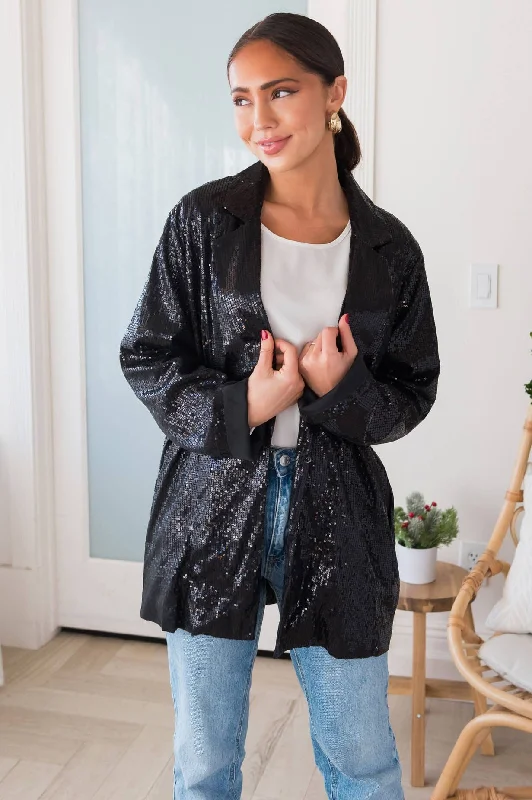 Happy Is Sparkle Sequin Blazer Women's Plaid Suit