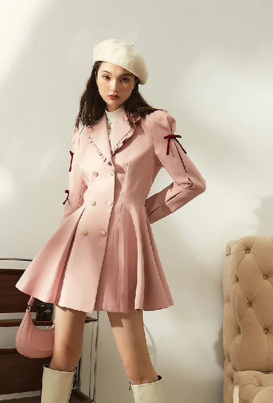 Miss Chic Blazer Dress (Pink) Women's Fashion Blazer