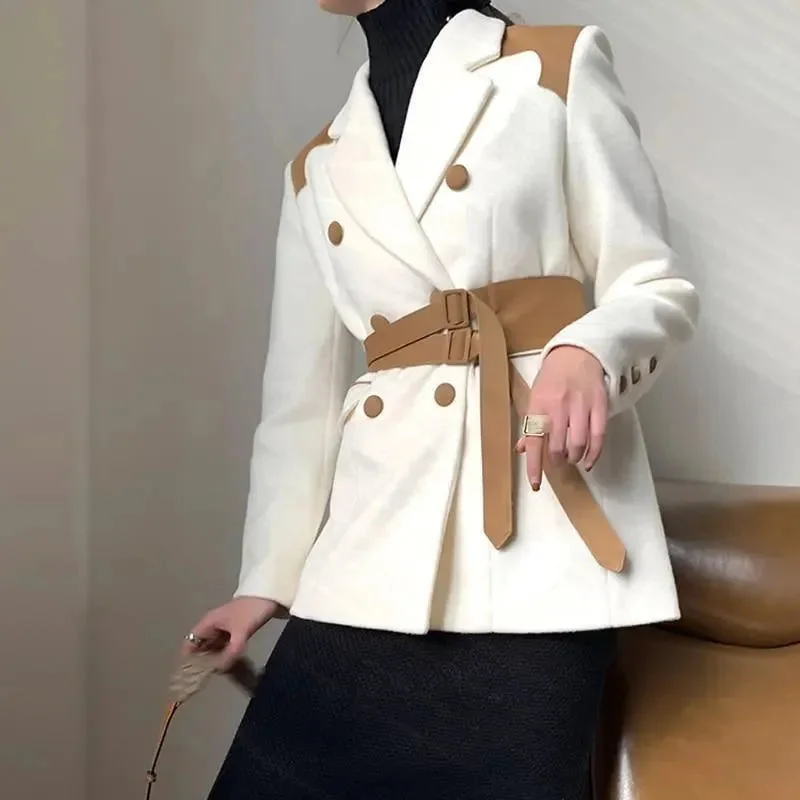 Oversized Luxury Blazer Women - Casual - Patchwork Linen Women's Suit