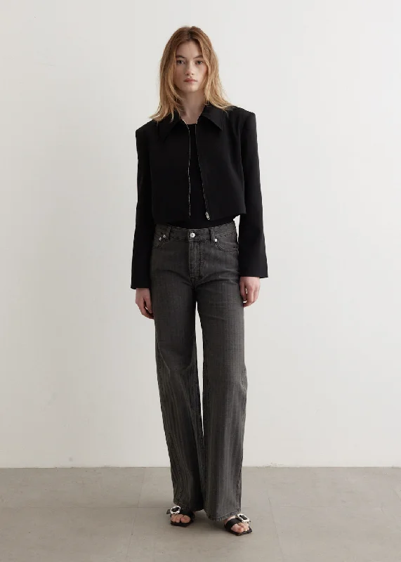 Interlude Cropped Jacket Satin Fabric Silk Fabric Chiffon Fabric