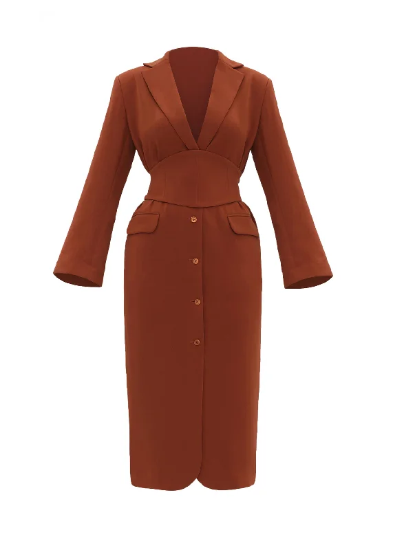 ZIA CORSET BLAZER DRESS - PUMPKIN Slim Fit Blazer