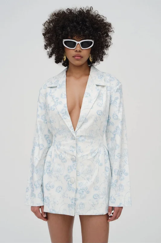 FOR LOVE & LEMONS | Chantal Blazer Dress - Blue Women's Casual Suit