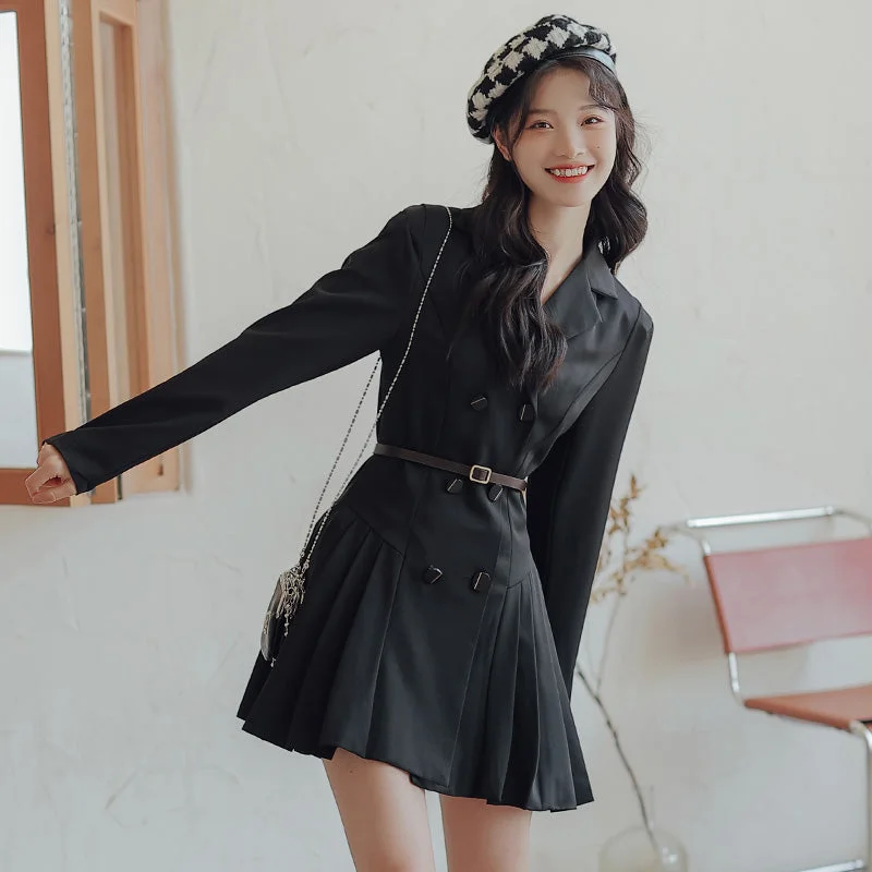 Chic Days Mini Blazer Dress (Black) Women's High-End Blazer