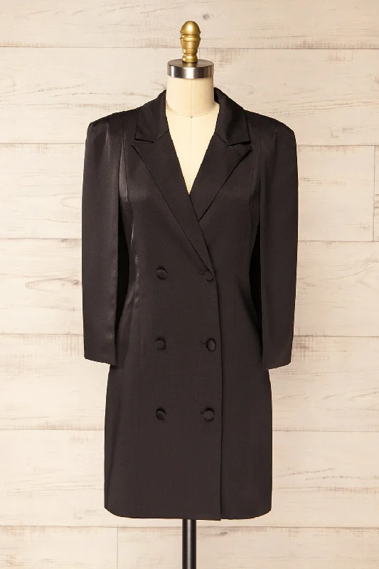 Charlene Black | Cape Blazer Dress Spring Women's Coat