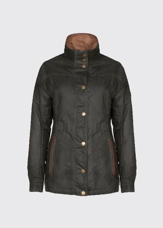 Mountrath Waxed Jacket - Olive Faux Fur Jacket Real Fur Jacket Shearling Jacket