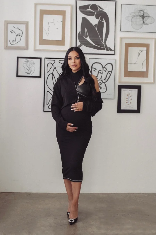 Dita Jacket + Dress (Black) - Maternity Collection Wool Jacket Cashmere Jacket Tweed Jacket Dita Jacket + Dress (Black) - Maternity Collection Wool Jacket Cashmere Jacket Tweed Jacket