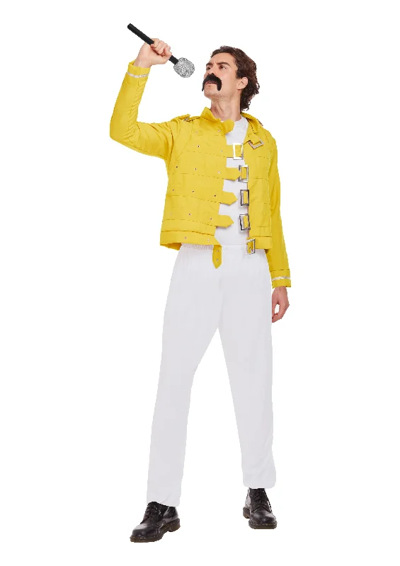80s Rock Legend Yellow Jacket Musician Costume V-Neck Jacket Boat Neck Jacket Square Neck Jacket