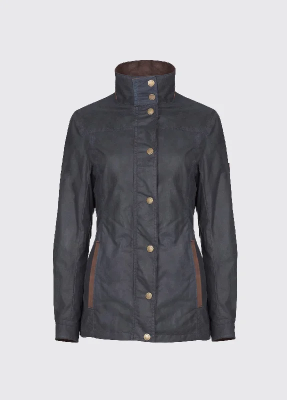 Mountrath Waxed Jacket - Navy Satin Jacket Silk Jacket Chiffon Jacket