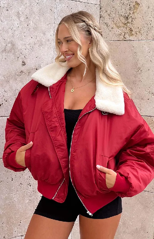 Lioness Carla Mulberry Puffer Jacket Snapped Jacket Toggled Jacket Drawstring Jacket