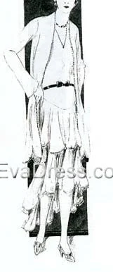 1929 Evening Frock & Jacket E20-6631 Trench Coat Raincoat Waterproof Jacket