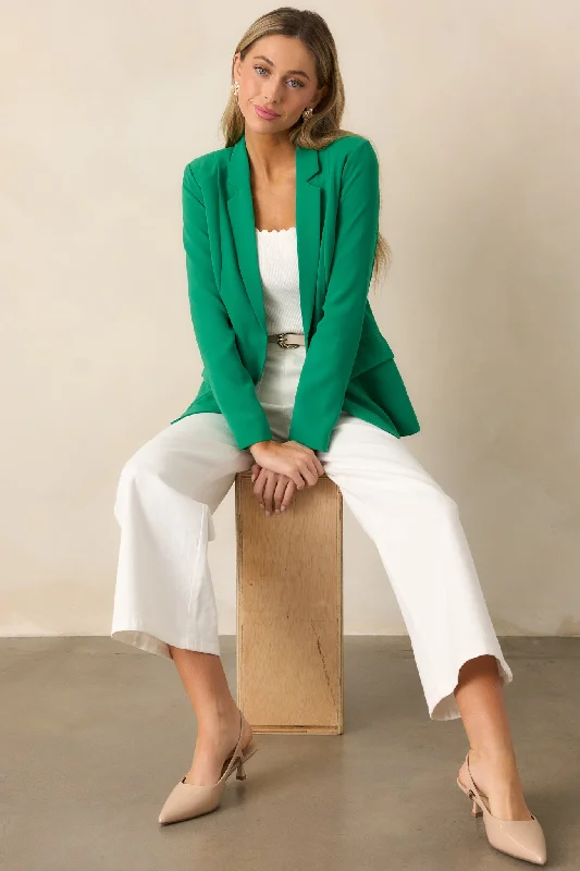 Grace In Every Step Lightweight Kelly Green Blazer Women's Luxurious Jacket