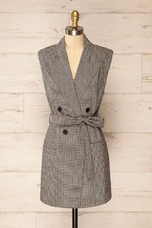 Castellon | Sleeveless Short Plaid Blazer Dress New Women's Blazer