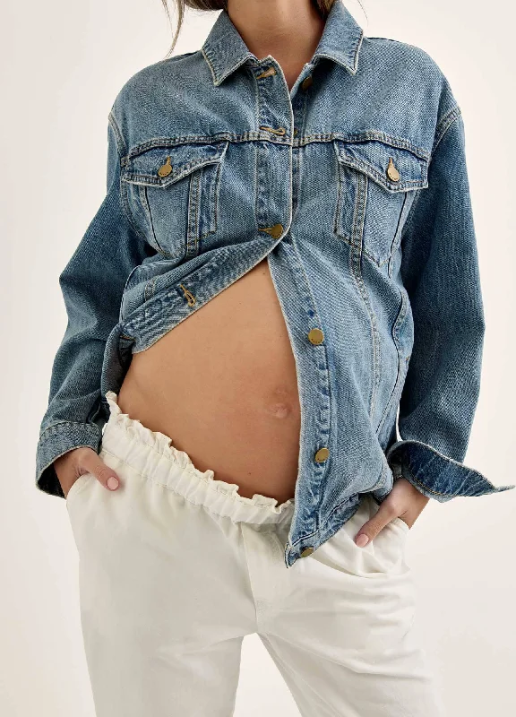 The Classic Maternity Jean Jacket One-Shoulder Jacket Off-the-Shoulder Jacket Asymmetrical Jacket The Classic Maternity Jean Jacket One-Shoulder Jacket Off-the-Shoulder Jacket Asymmetrical Jacket