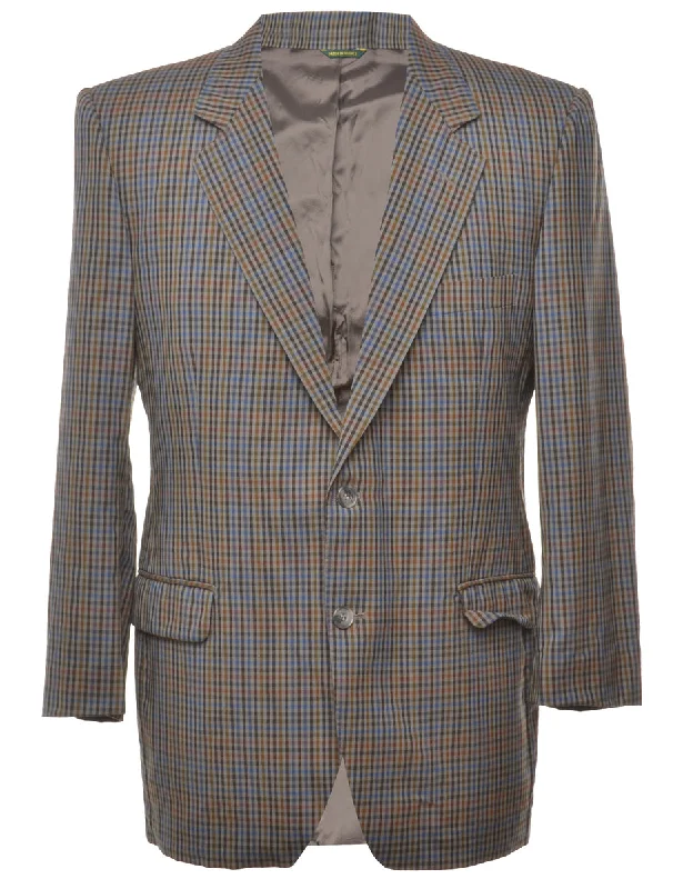 Gingham Pattern Blazer - M Women's Boutique Suit