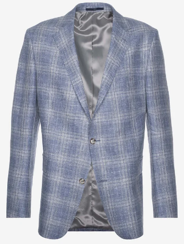 Merano Check Jacket Blue Faux Fur Jacket Real Fur Jacket Shearling Jacket