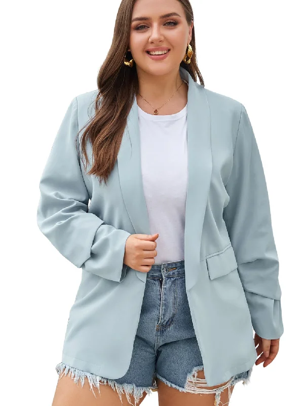 Plus Size Soft and Lightweight Blazer Women's Elegant Suit