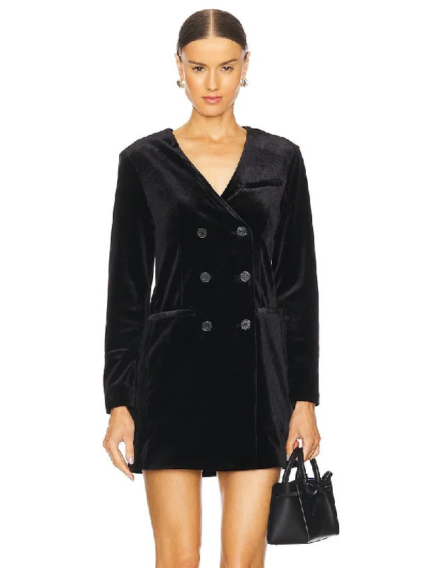 Sanctuary Velvet Blazer Dress - Black Women's Elegant Suit