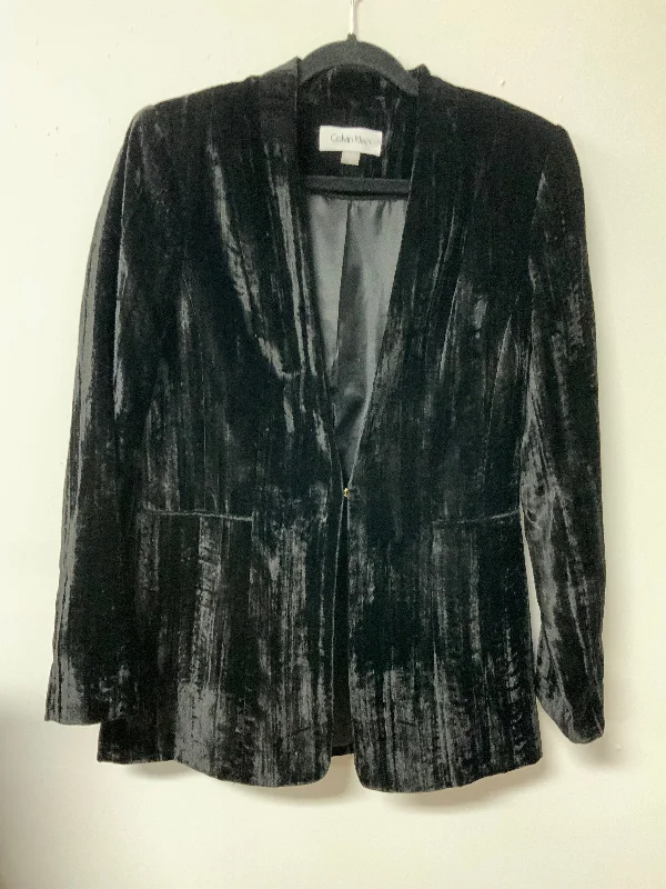 Calvin Klein (M) black velvet blazer Women's Navy Jacket
