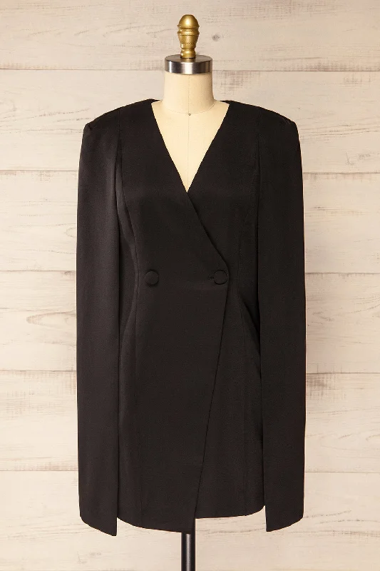 Baumeles Black | Cape Blazer Dress Women's Vintage Suit