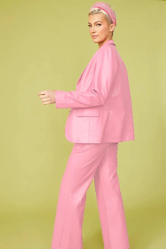 Buy Me Fur - Women's Baby Pink Vegan Leather Blazer Women's Adventure Blazer
