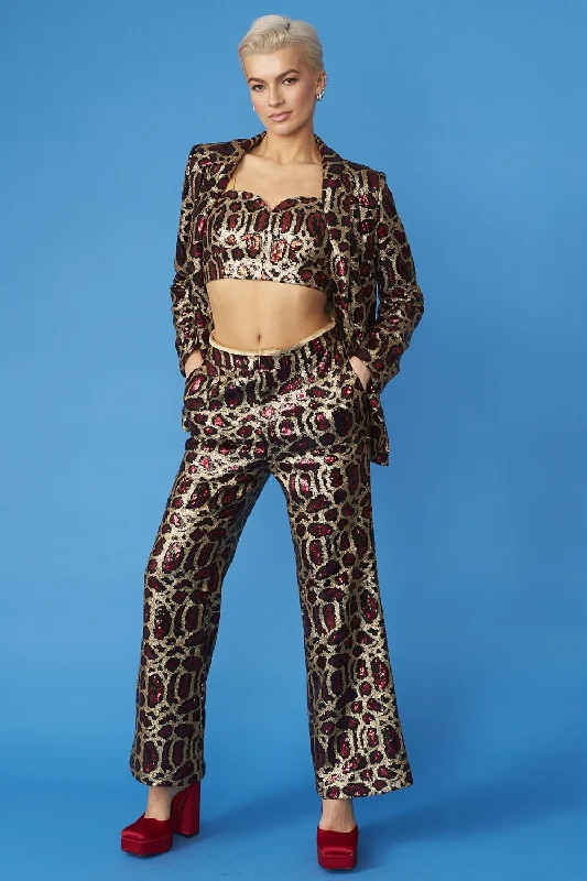 Buy Me Fur - Women's Pink Bamboo Sequin Blazer Women's Travel Jacket