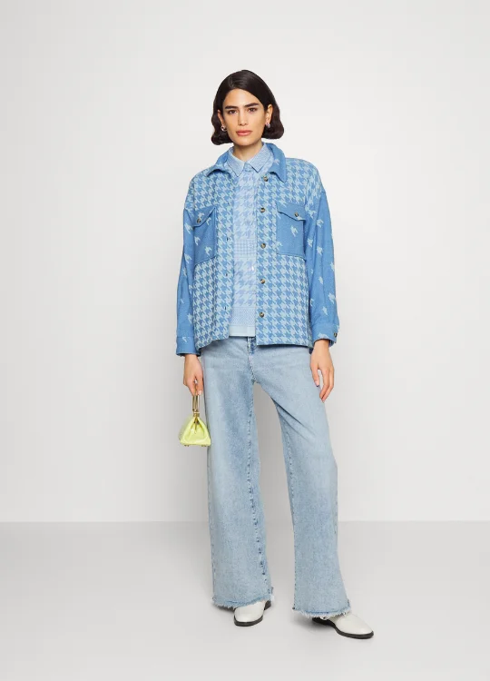 Hannah Jacket Ballad Blue Satin Fabric Silk Fabric Chiffon Fabric