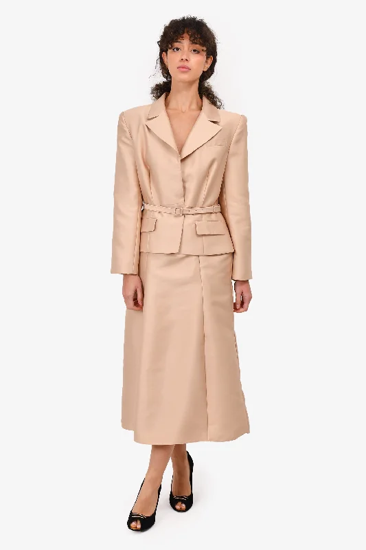 Self-Portrait Beige Tailored Blazer Overlay Dress Size 12 Women's Elegant Jacket