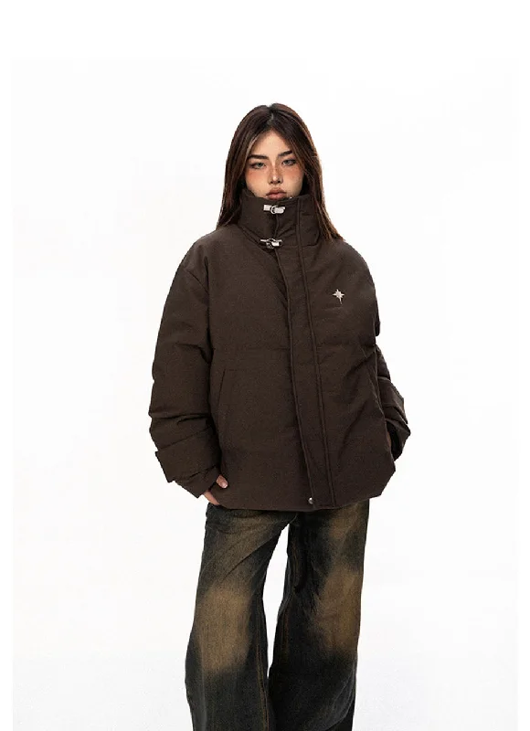American Retro Metal Buckle Cotton Jacket Jersey Jacket Tulle Jacket Batik Jacket