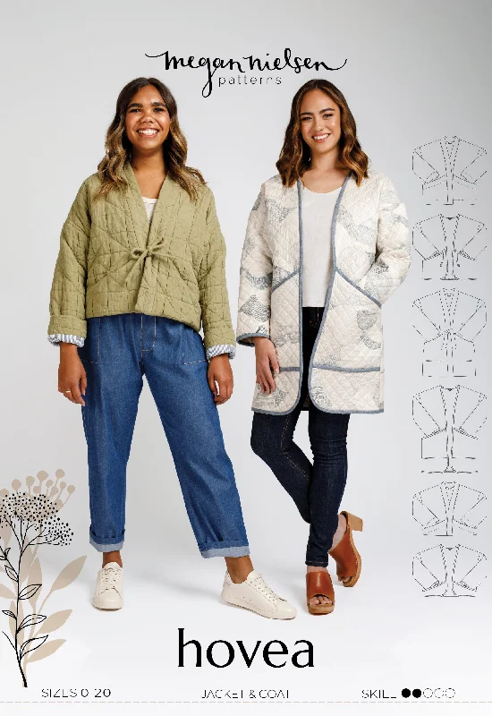 Hovea Quilted Jacket - Sewing Pattern | Megan Nielsen Toggled Jacket Drawstring Jacket Belted Jacket Hovea Quilted Jacket - Sewing Pattern | Megan Nielsen Toggled Jacket Drawstring Jacket Belted Jacket