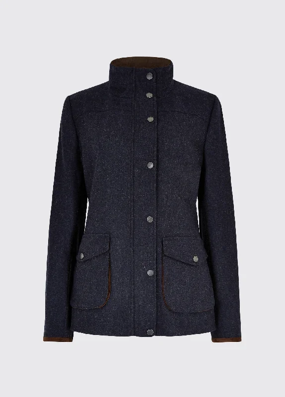 Betony Utility Jacket - Navy Wool Fabric Cashmere Fabric Tweed Fabric