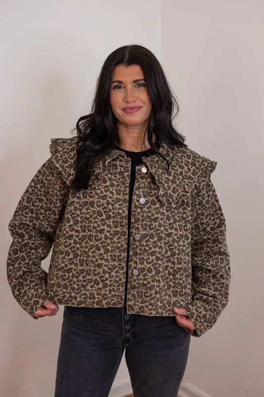 Untamed Spirit Leopard Print Jacket Anorak Shell Jacket Lightweight Jacket