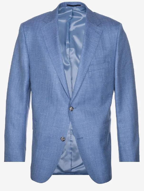 Wool Silk Linen Merano Jacket Light Blue Welt Pockets Slit Pockets Flap Pockets