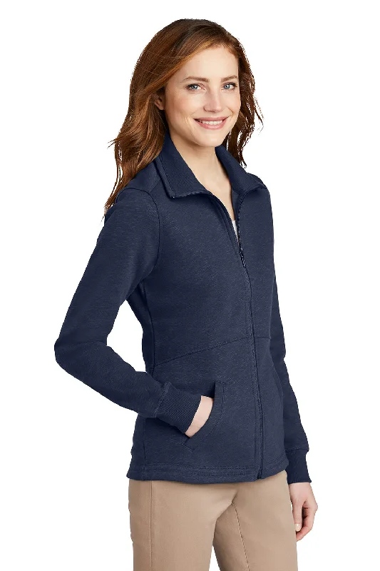 Port Authority Womens Full Zip Fleece Jacket - Navy Blue