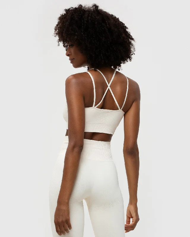 Power Seamless Sports Bra | Off White