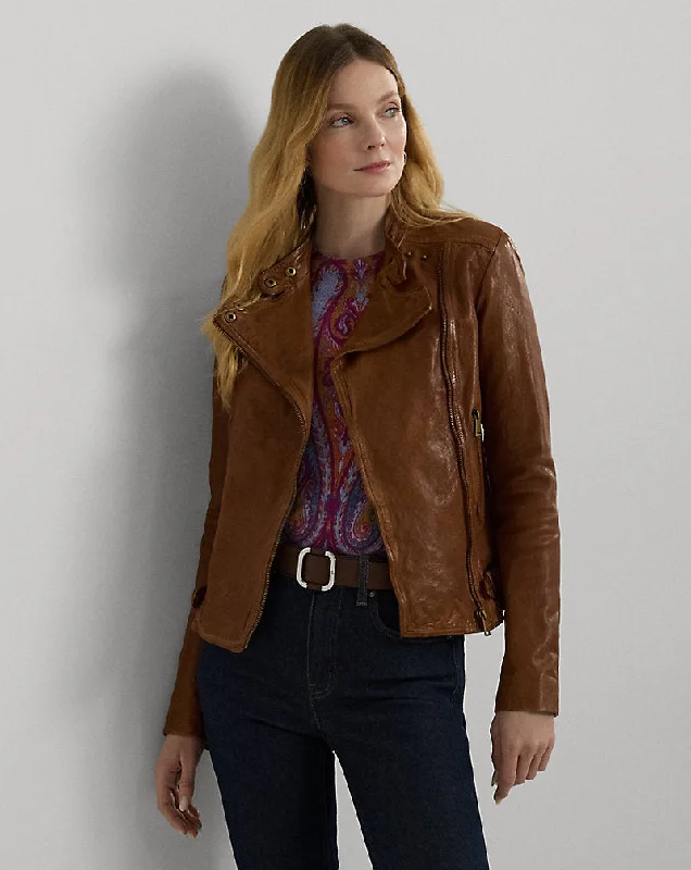 Women's Leather Motercycle Jacket