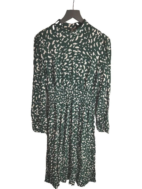 Apricot Green Floral Dress. UK 14.