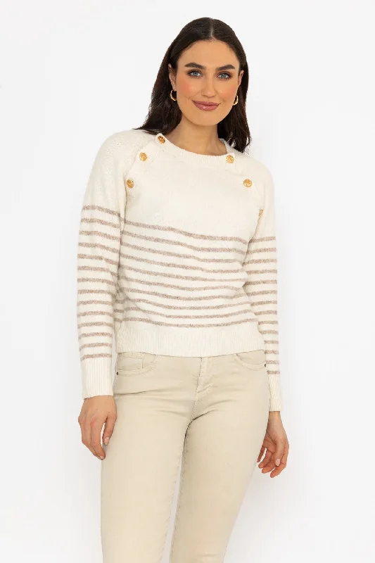 Breton Brown Stripe Knit Jumper