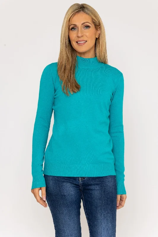 Turtleneck Knit in Aqua