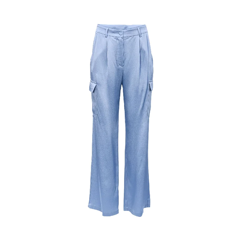 Sfizio Women's Satin Blue Bizard Pant