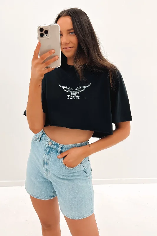 Iron Eagle Super Crop Tee Twilight Black