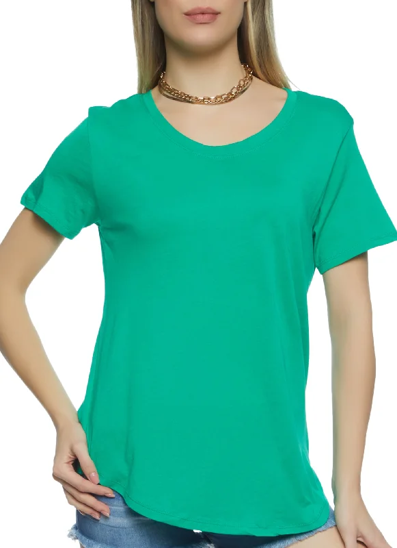 Modal Scoop Neck Short Sleeve Tee