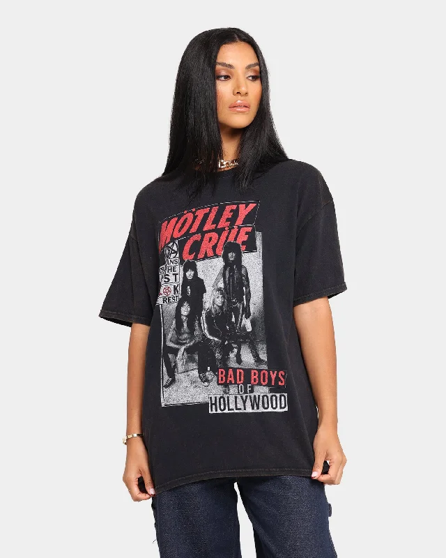 Motley Crue Men's Bad Boys Vintage T-Shirt Black Wash